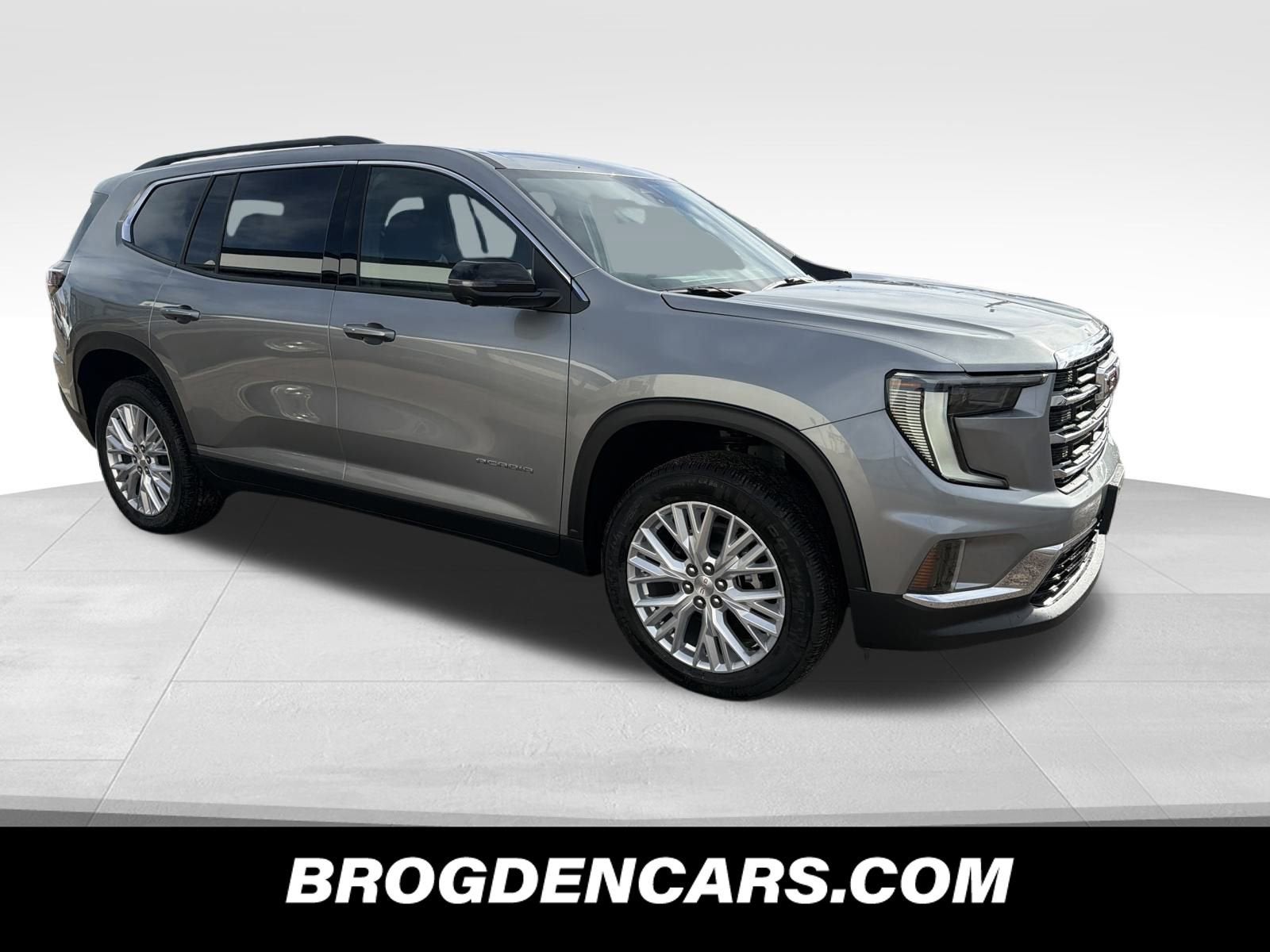 2026 GMC Acadia Elevation in Sterling Metallic — front three-quarter view