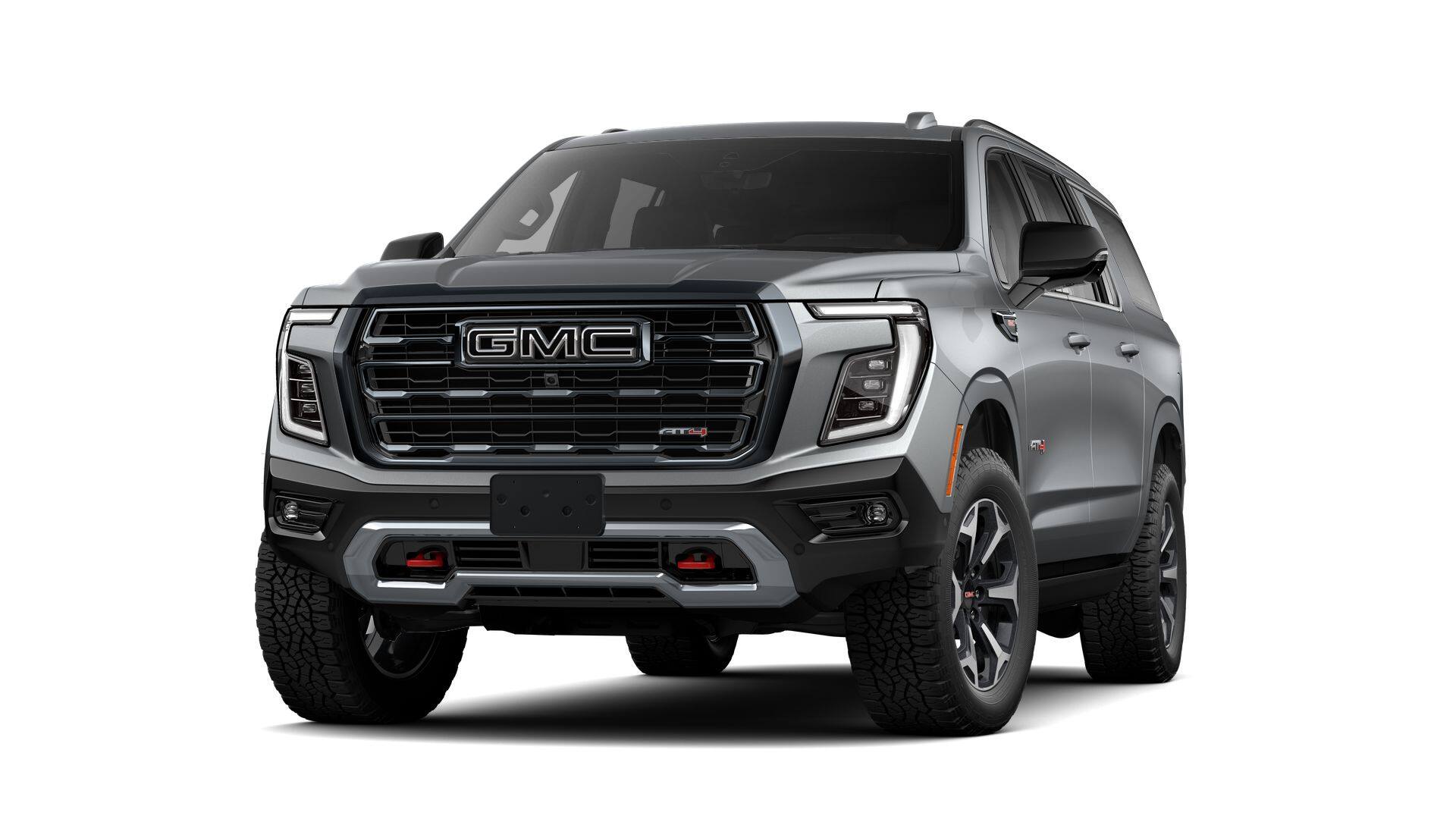 2026 GMC Yukon XL AT4 in Sterling Metallic — front three-quarter view