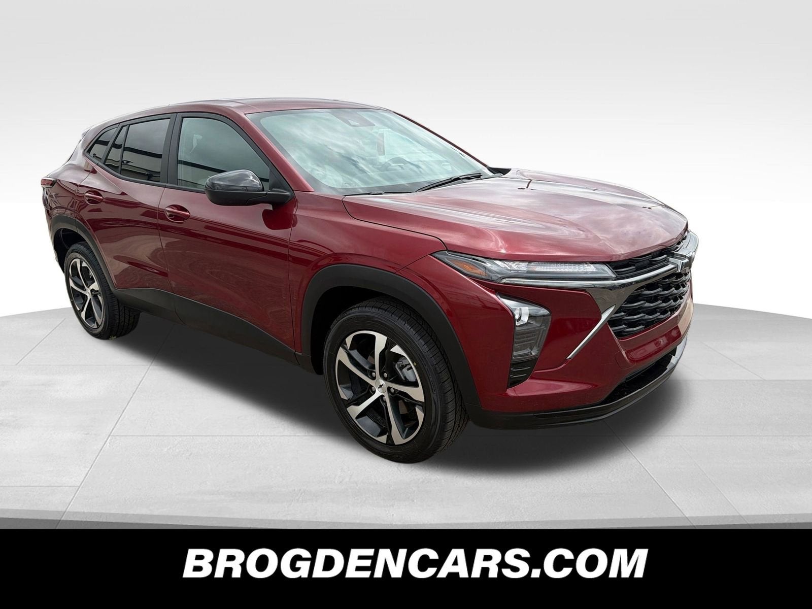 2025 Chevrolet Trax 1RS in Crimson Metallic — front three-quarter view